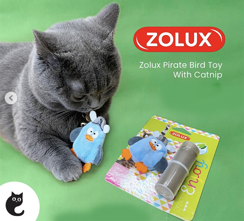 cat smelling catnip toy